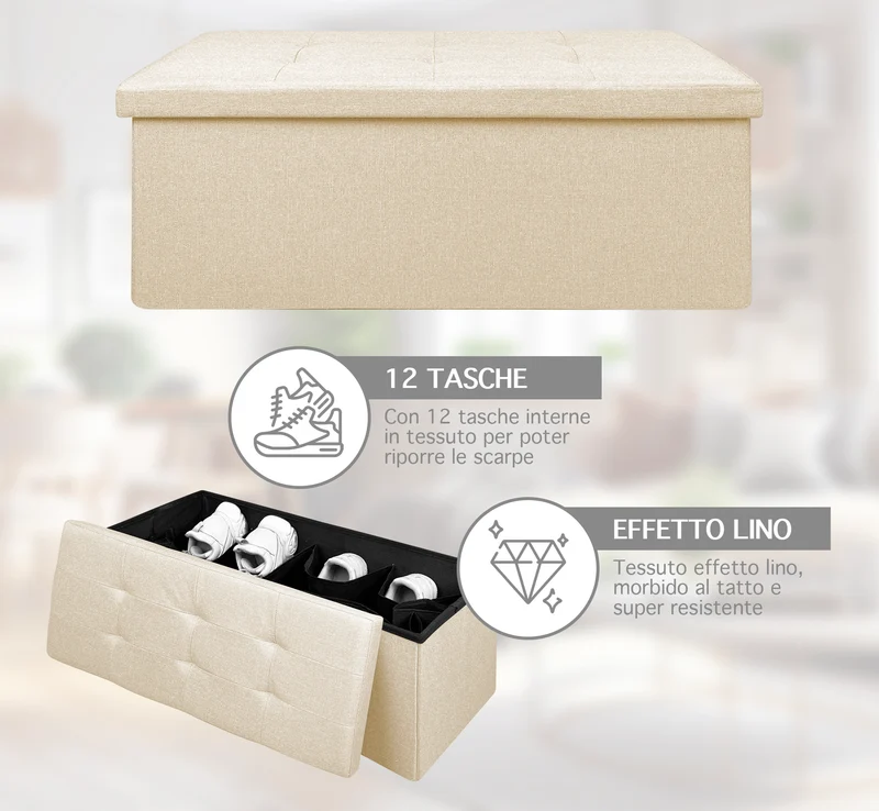 Pouf Contenitore Cassapanca Con Scarpiera Interna Il Gruppone
