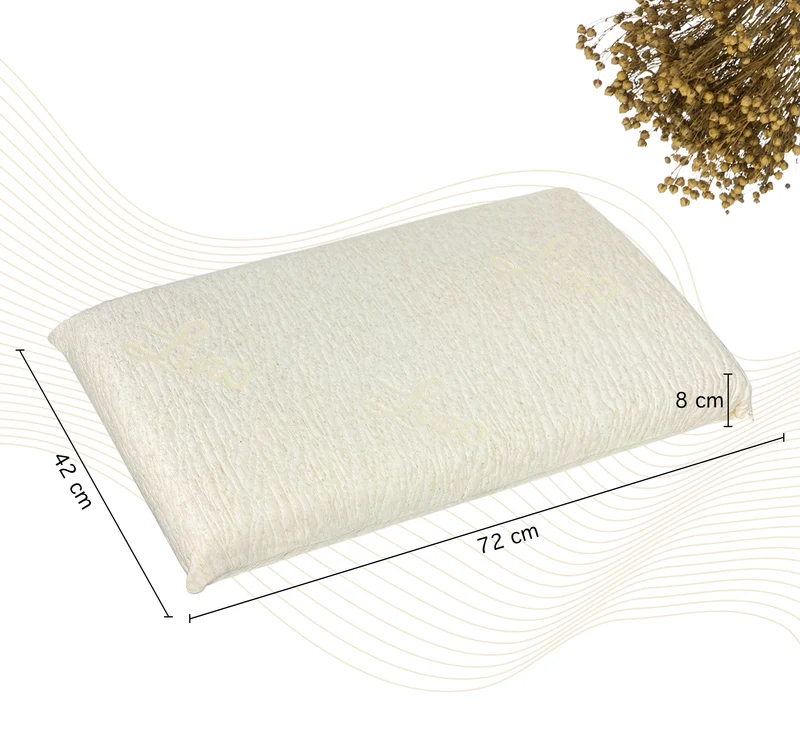 Cuscino In Memory Foam In Fresco Lino Ortopedico Ergonomico Traspirante Anti Russamento Sfoderabile Supporto Con Federa Lavabile Prodotto Italiano No Sudore