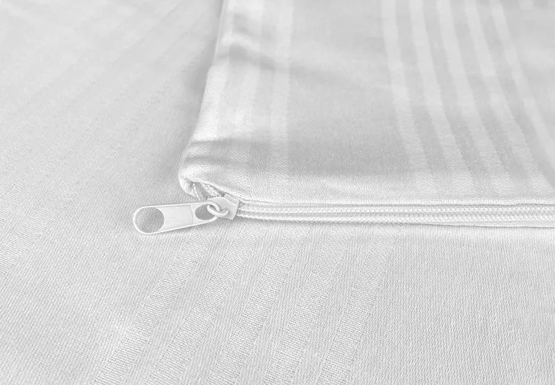 Coppia Federe Copriguanciale 100% Cotone Fodere Fasciate Con Zip Salva Cuscino Letto Bianche 50x80 Cm Certificate OekoTex Ideali Anche Per Hotel Strutture
