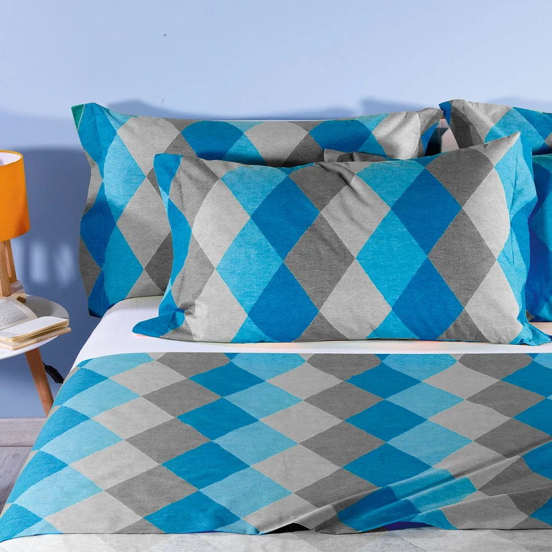 Lenzuolo copriletto con federe diamante in Cotone