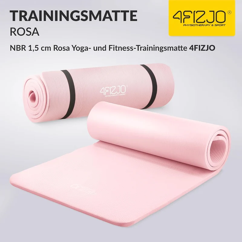 Fitnessmatte mit Tragegurt, Abm. 180x60 cm, NBR-Schaumstoff, Rutschfest, Komfort, In & Outdor, Pilat