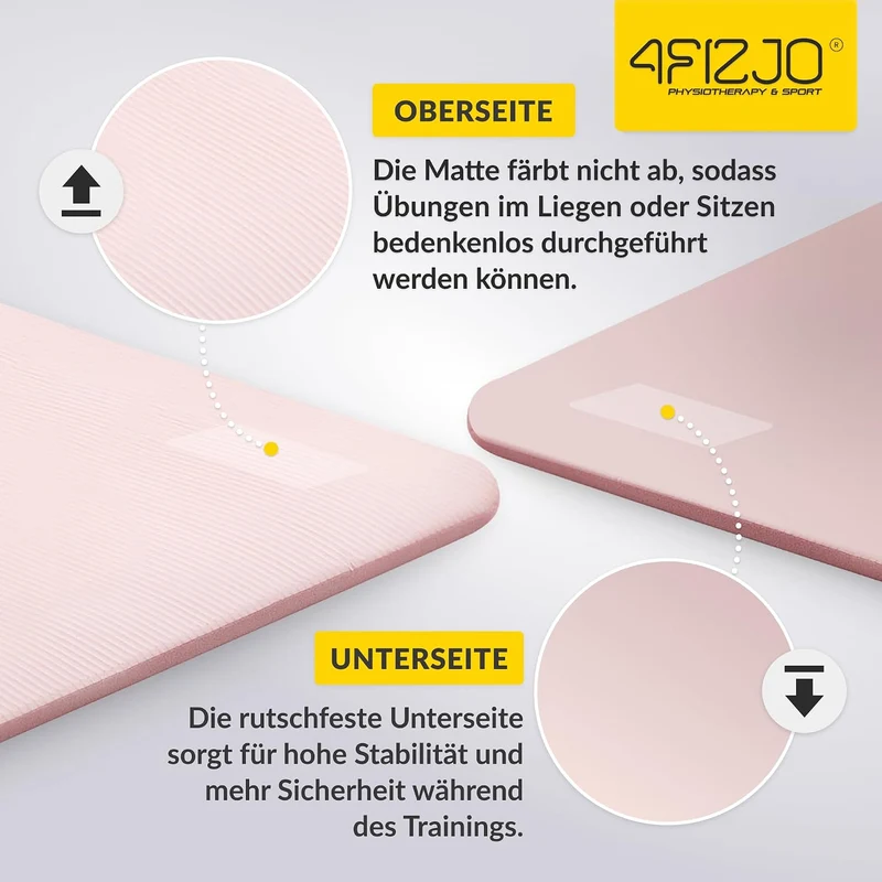 Fitnessmatte mit Tragegurt, Abm. 180x60 cm, NBR-Schaumstoff, Rutschfest, Komfort, In & Outdor, Pilat