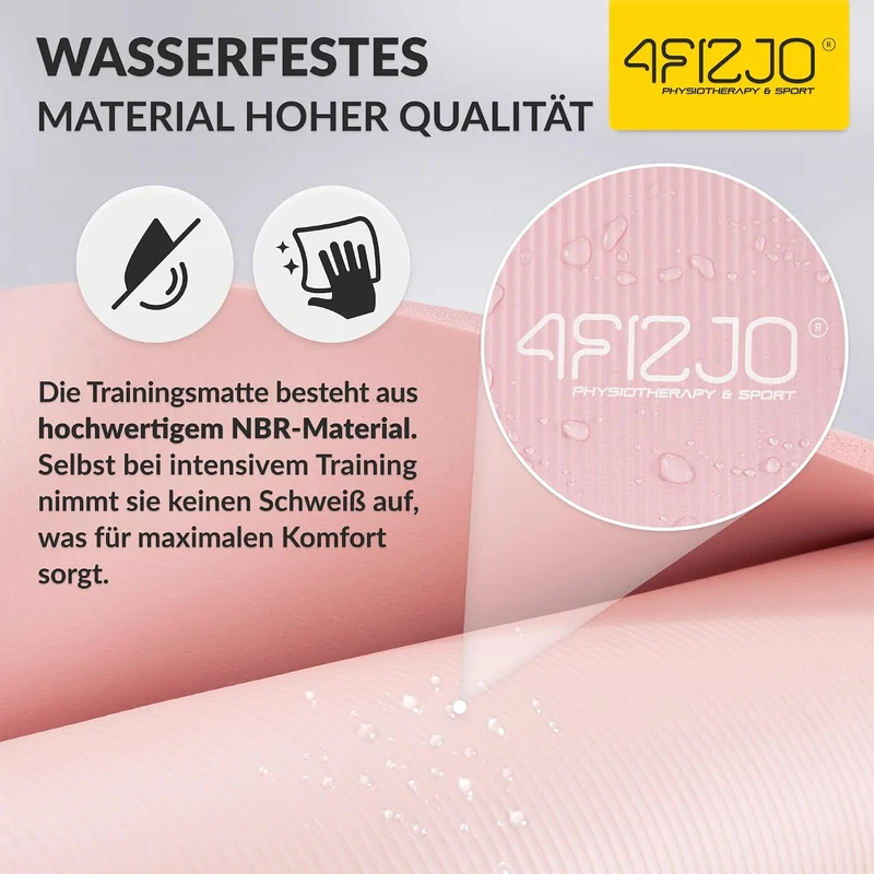 Fitnessmatte mit Tragegurt, Abm. 180x60 cm, NBR-Schaumstoff, Rutschfest, Komfort, In & Outdor, Pilat