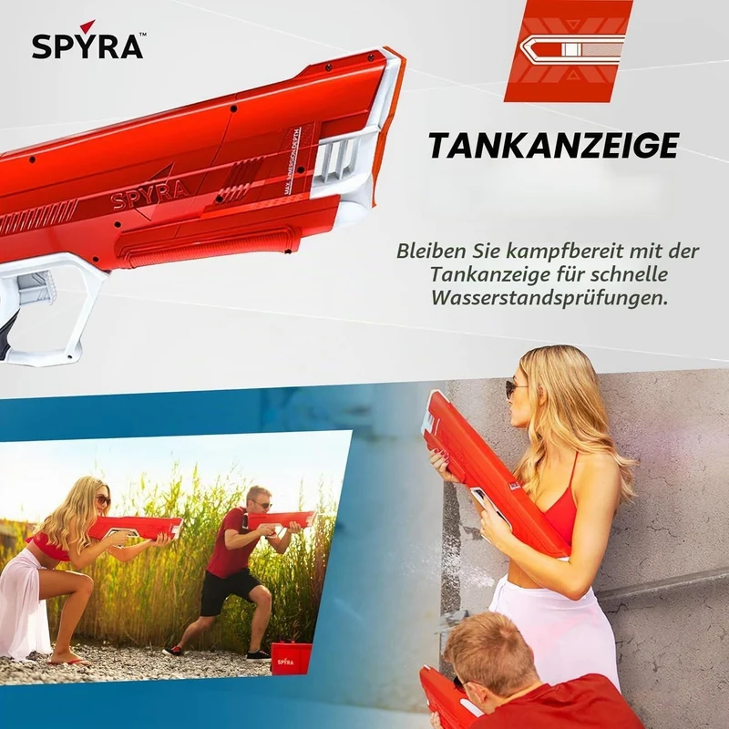 SPYRA – SpyraLX WaterBlaster Red (Non-Electronic) – Super Powerful, Rapid-Fire, Instant Action Premi