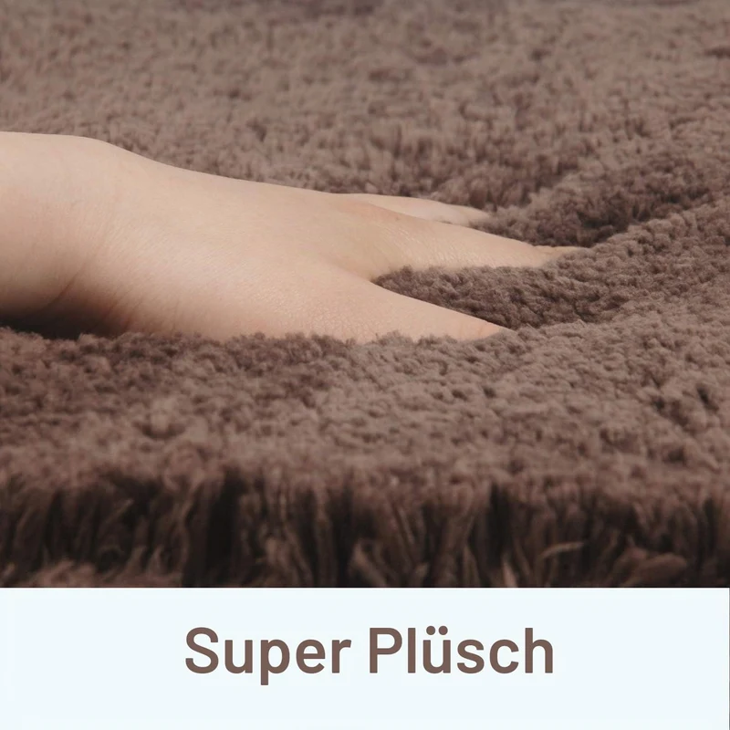 FCSDETAIL rutschfeste, Hochflor Badteppiche 50 x 80 cm, Maschinenwaschbare Badematte, Badvorleger mi