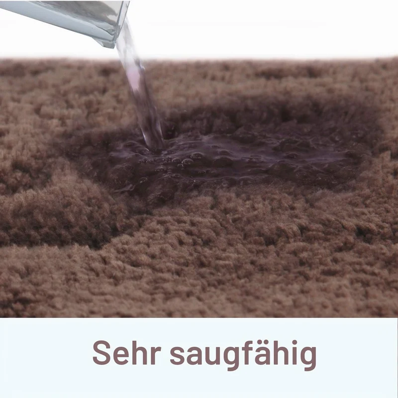 FCSDETAIL rutschfeste, Hochflor Badteppiche 50 x 80 cm, Maschinenwaschbare Badematte, Badvorleger mi