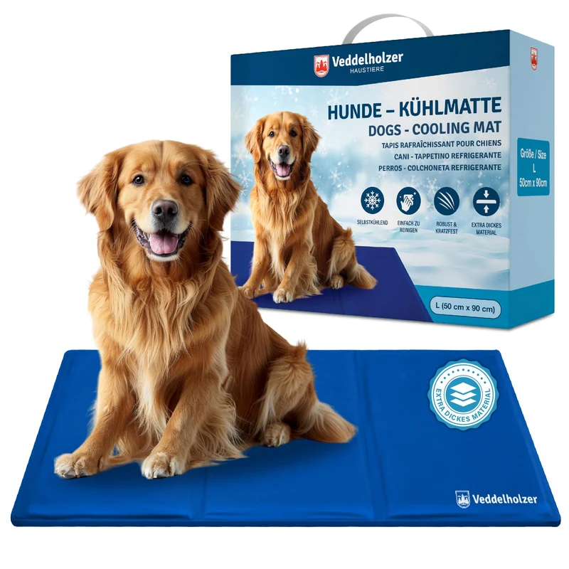 Veddelholzer Kühlmatte (M) für Hunde extra Dick und selbstkühlend ohne Strom Perfekt für Sommer & Re