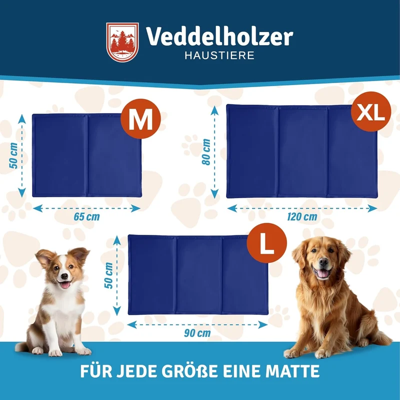 Veddelholzer Kühlmatte (M) für Hunde extra Dick und selbstkühlend ohne Strom Perfekt für Sommer & Re