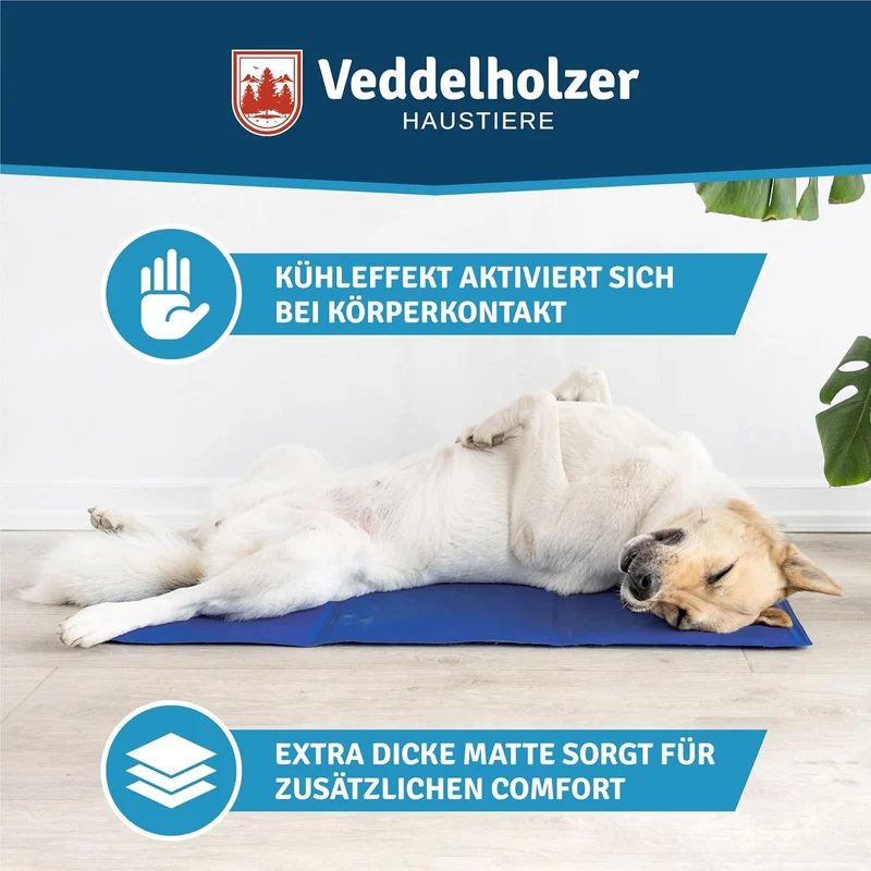 Veddelholzer Kühlmatte (M) für Hunde extra Dick und selbstkühlend ohne Strom Perfekt für Sommer & Re