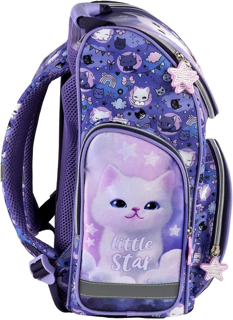 PASO- Schulranzen für Mädchen, 8er-Set - Schul-Rucksack für Kinder mit Federmäppchen - Schuhbeutel T