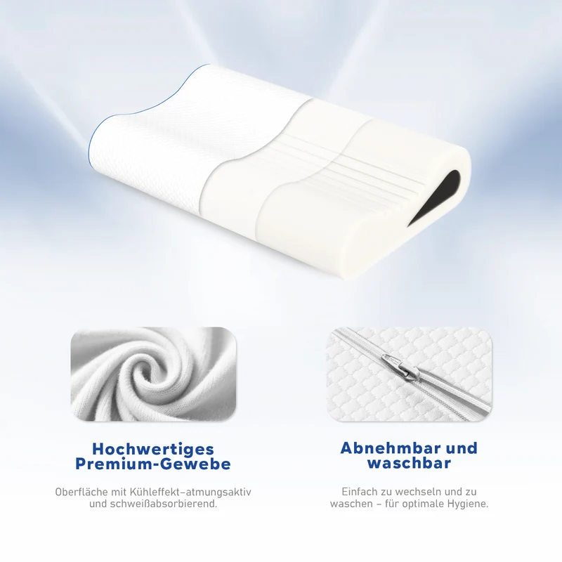 ROYGBIV Nackenstützkissen Orthopädisches Ergonomisches Wellenform Kopfkissen 60×38 cm