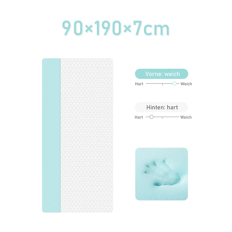 ROYGBIVROYGBIV Matratzen Topper- Gel Topper mit H2/H3 Härte für Komfort und Druckentlastung, 7 cm Höhedruckentlastend, hypoallergen, Weiß