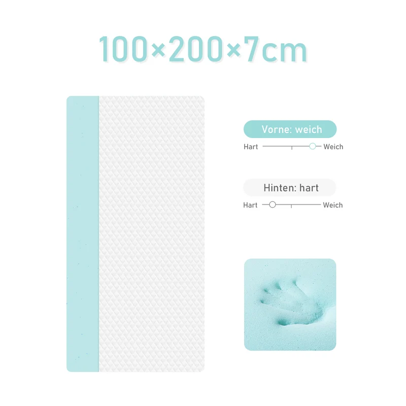 ROYGBIVROYGBIV Matratzen Topper- Gel Topper mit H2/H3 Härte für Komfort und Druckentlastung, 7 cm Höhedruckentlastend, hypoallergen, Weiß