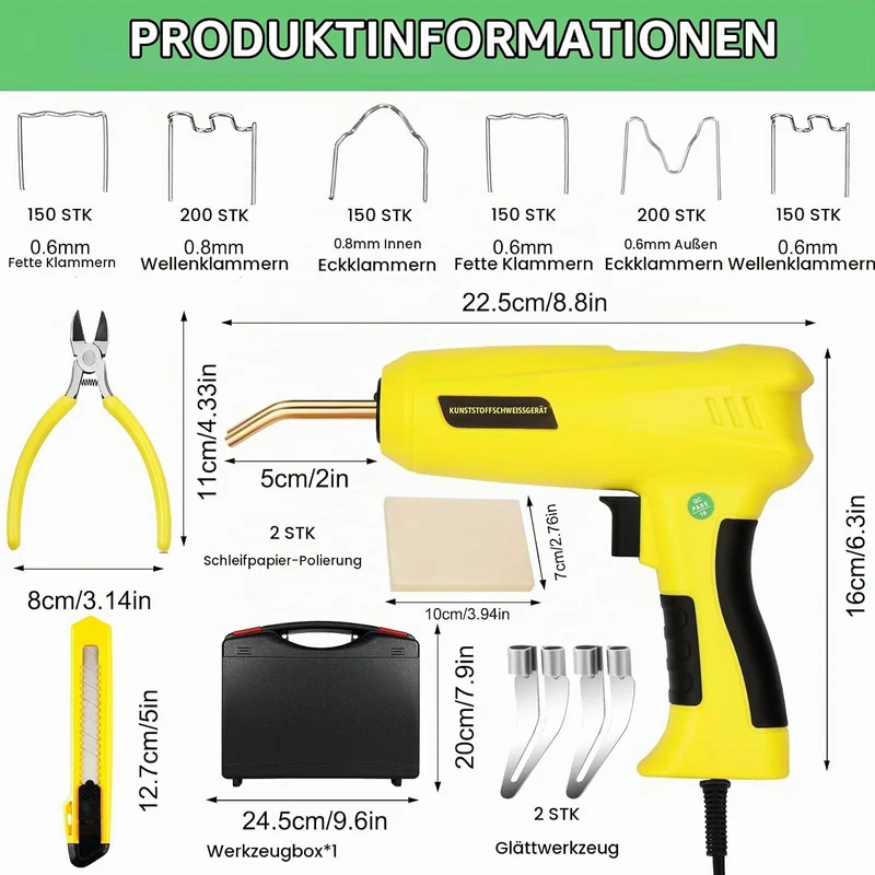 200W Kunststoff Schweissgerät,Auto Kunststoff Reparatur Set,Heisshefter