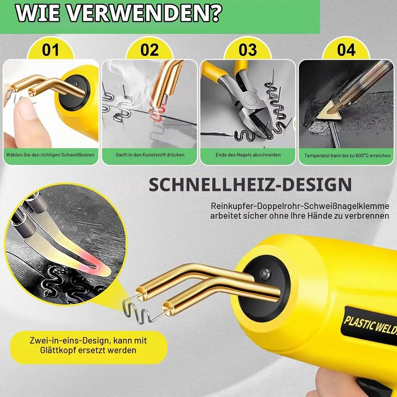 200W Kunststoff Schweissgerät,Auto Kunststoff Reparatur Set,Heisshefter