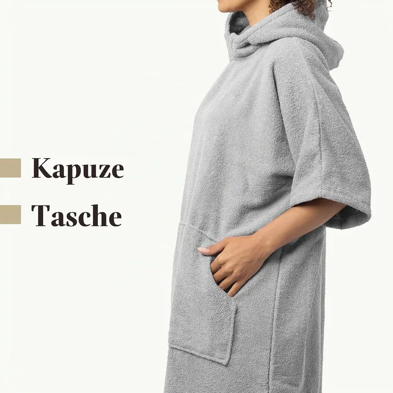 Badeponcho Damen und Herren - Surf Poncho aus 100% Baumwolle - Tuch für Erwachsene - Unisex Bademant
