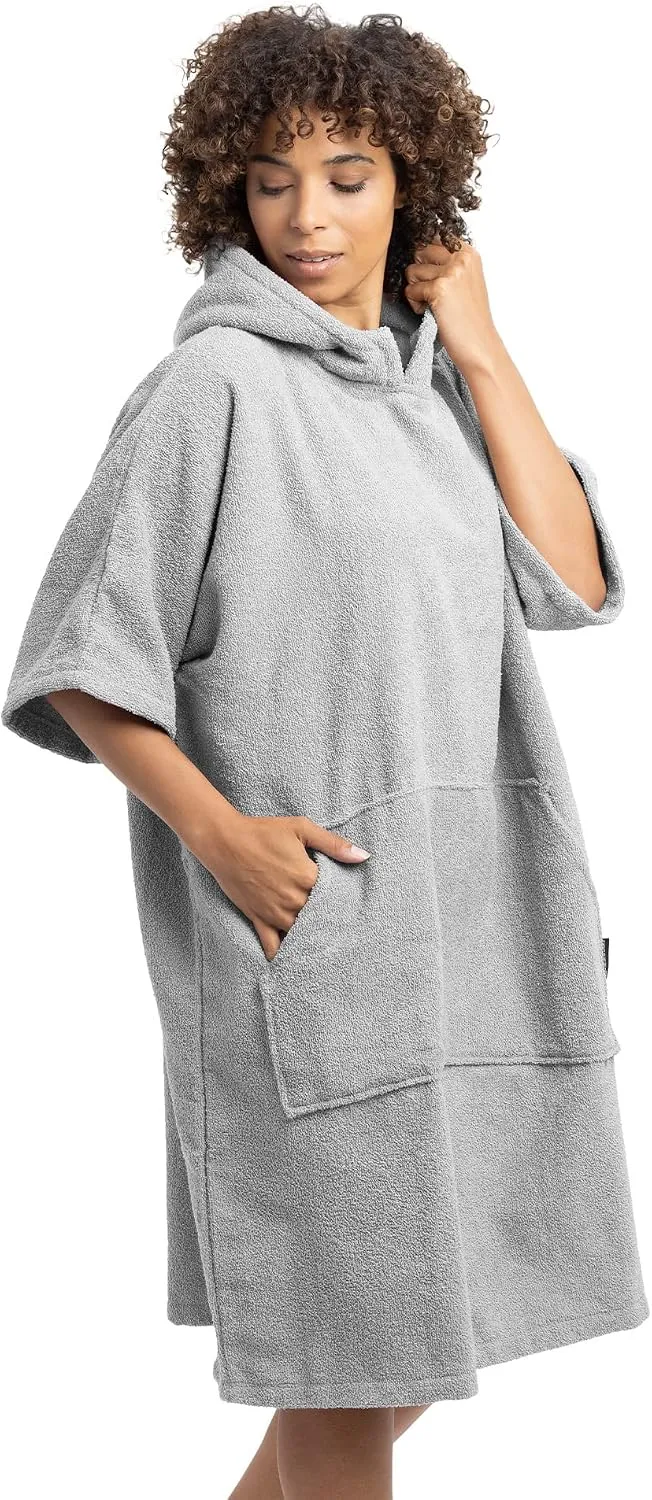Badeponcho Damen und Herren - Surf Poncho aus 100% Baumwolle - Tuch für Erwachsene - Unisex Bademant