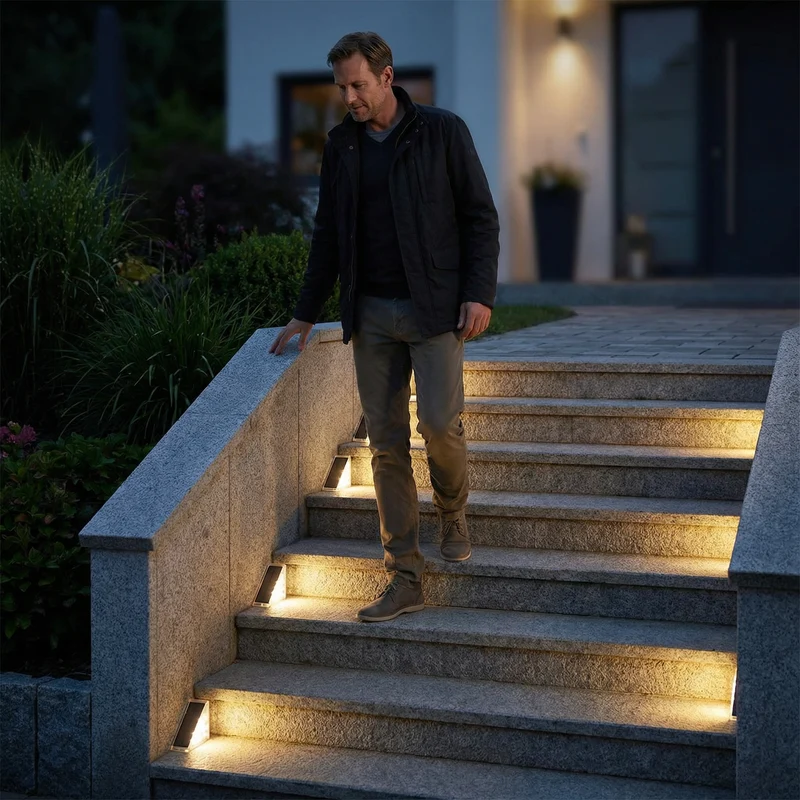 SOLARSTEP Pro – Solar LED-Stufenleuchte für Außenbereiche