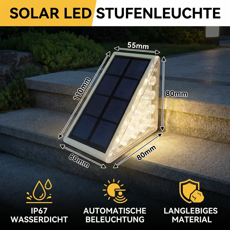 SOLARSTEP Pro – Solar LED-Stufenleuchte für Außenbereiche