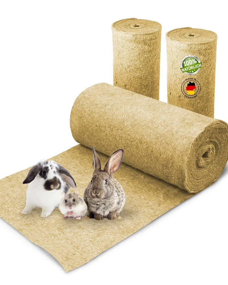 Nagerteppich aus 100% Hanf auf Rolle mit 5m Länge, 80cm Breite, 10mm dick, Hanfteppich für alle Arte