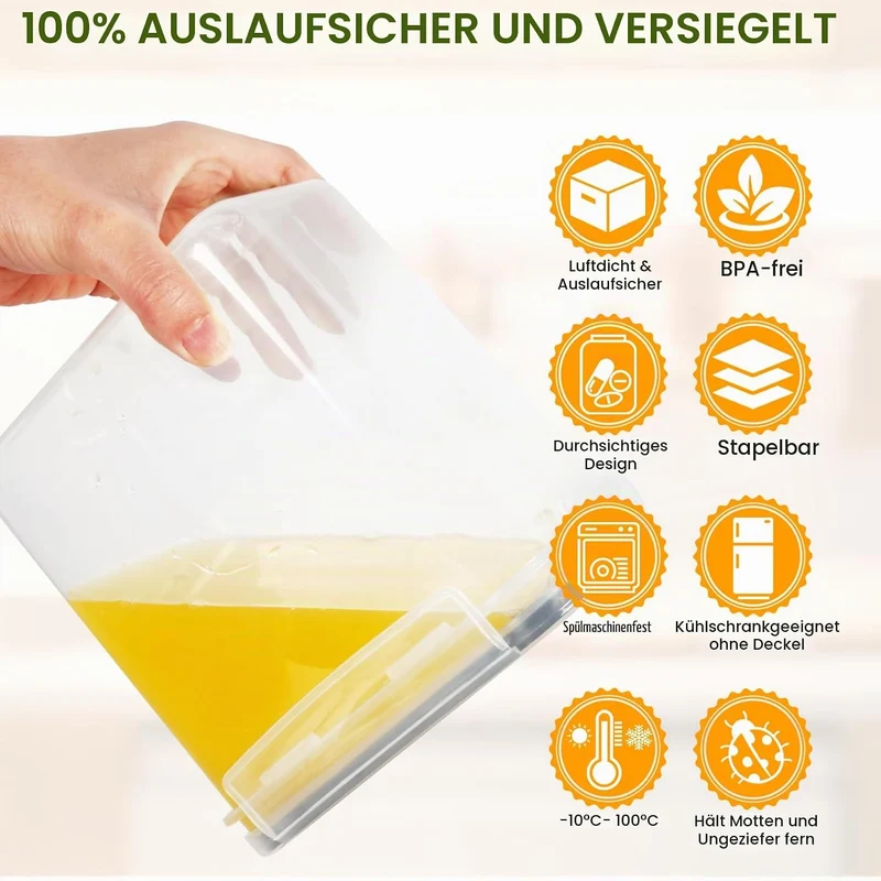 Cinnani 1.6L Vorratsdosen Set, Satz mit 12 Vorratsdosen mit Deckel Luftdicht, Müsli Schüttdose & Fri