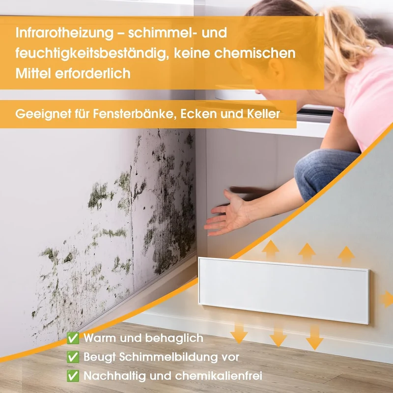 EVOKOR Infrarotheizung 160W, Infrarot Heizung Heizplatte Heizkörper Heizpaneel, Infarotheizkoerper W