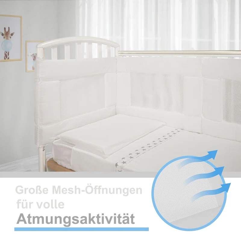 Babysanity - Bettumrandung Babybett mit Baby Air Mesh-System ausgestattet - Der weiche und stabile b