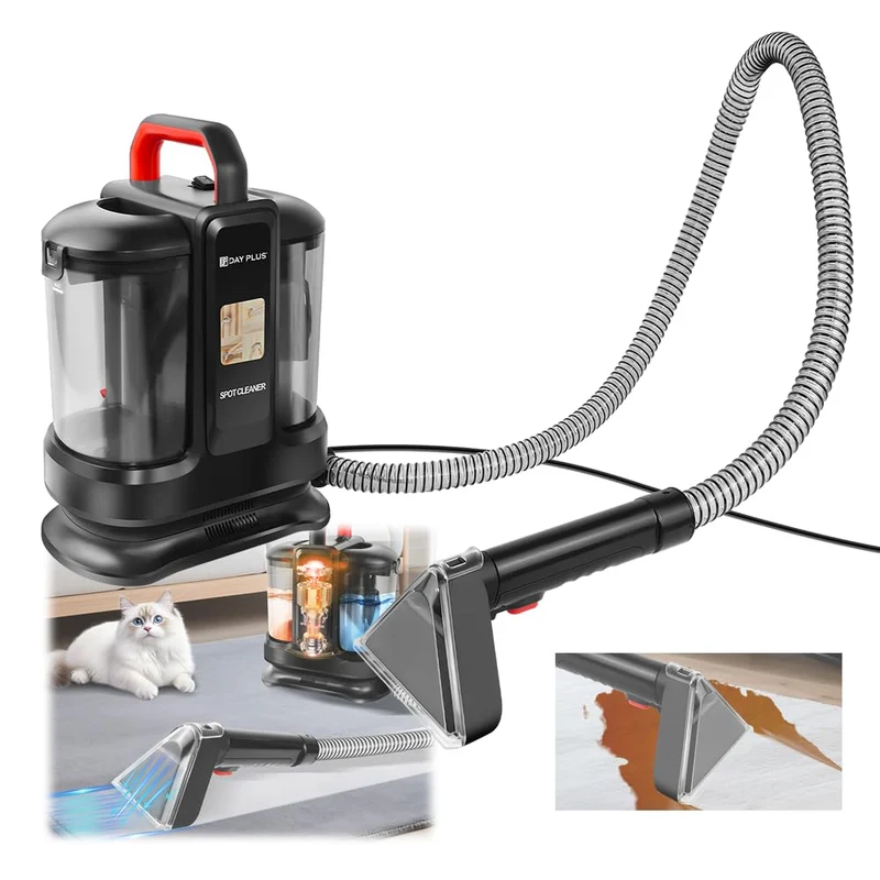 Teppich Couch Tiefenreiniger mit 2 Reinigungsbürsten für Teppich Sofa Treppen Auto, 450 W Tragbarer