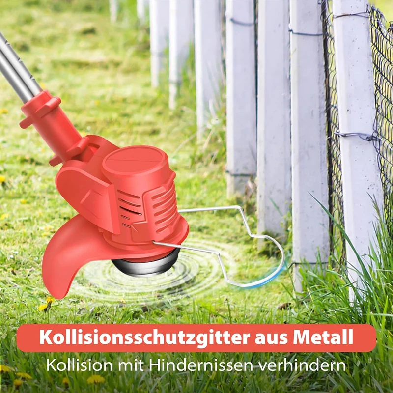 Akku Rasentrimmer mit Akku 21V Freischneider mit 2 Batterien, Akku Motorsense & Rasentrimmer Rasen m