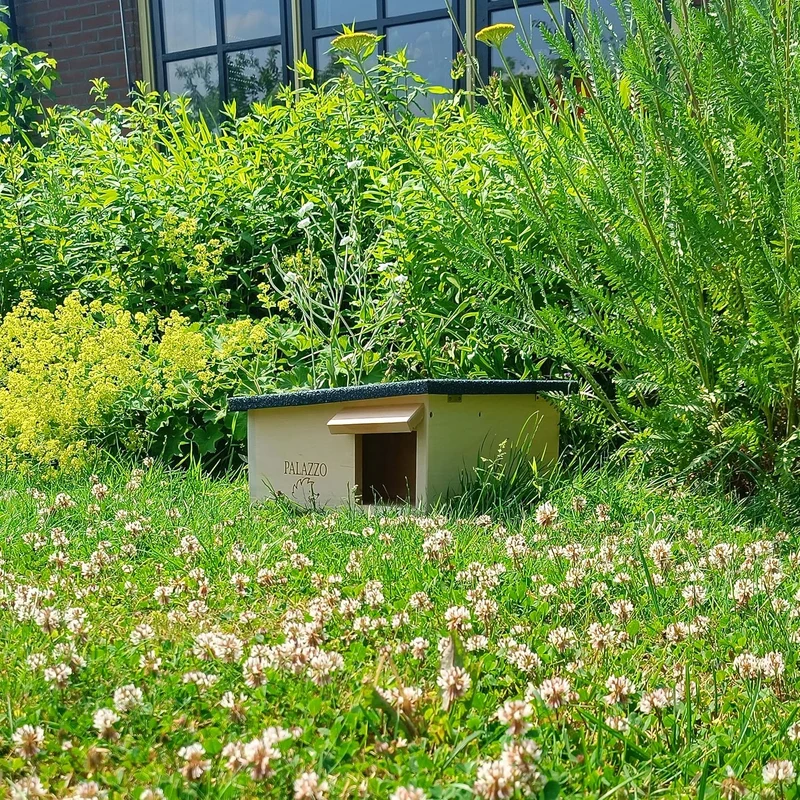 Dokkodo Igelhaus wetterfest aus Holz – Igelhotel & Winterquartier mit Labyrinth-Eingang – Sicherer U