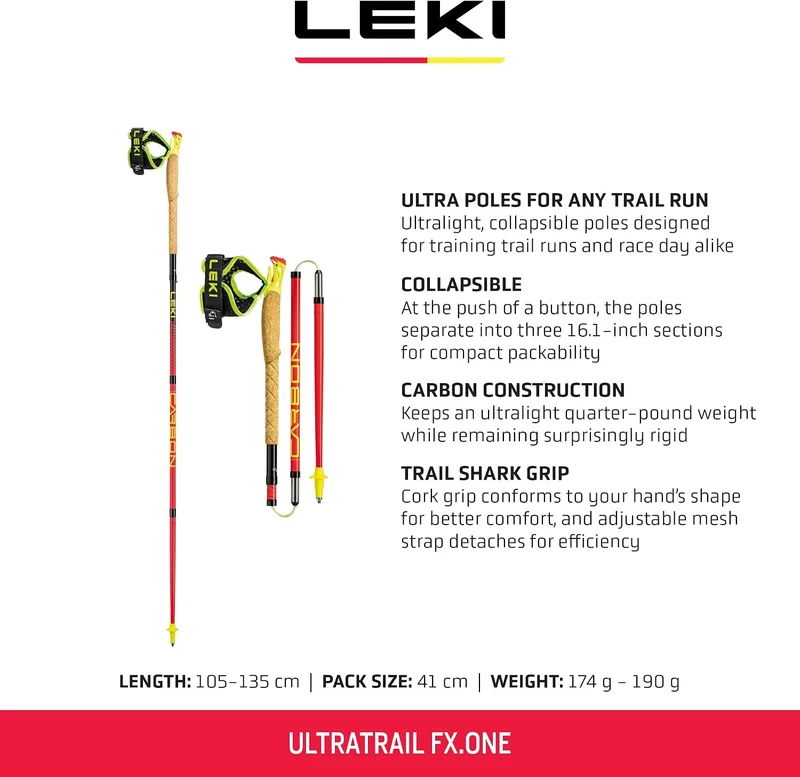 LEKI Ultratrail FX.One Trailrunningstöcke 135 cm Pink-Schwarz, 135 cm Pink-Schwarz
