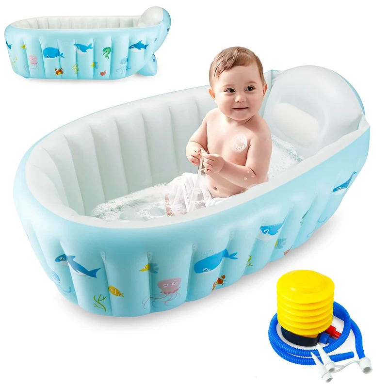 PandaEar Baby Aufblasbare Badewanne, Tragbare Reise Baby Säugling Badewanne Kleinkind Badewanne mit