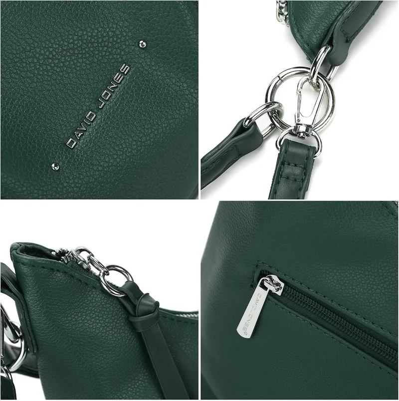 David Jones - Damen Hobo Schultertasche - Mittelgrosse Handtasche PU Weiche Leder - Kleine Shopper T