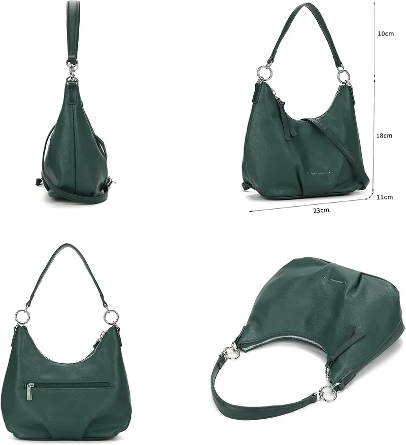 David Jones - Damen Hobo Schultertasche - Mittelgrosse Handtasche PU Weiche Leder - Kleine Shopper T
