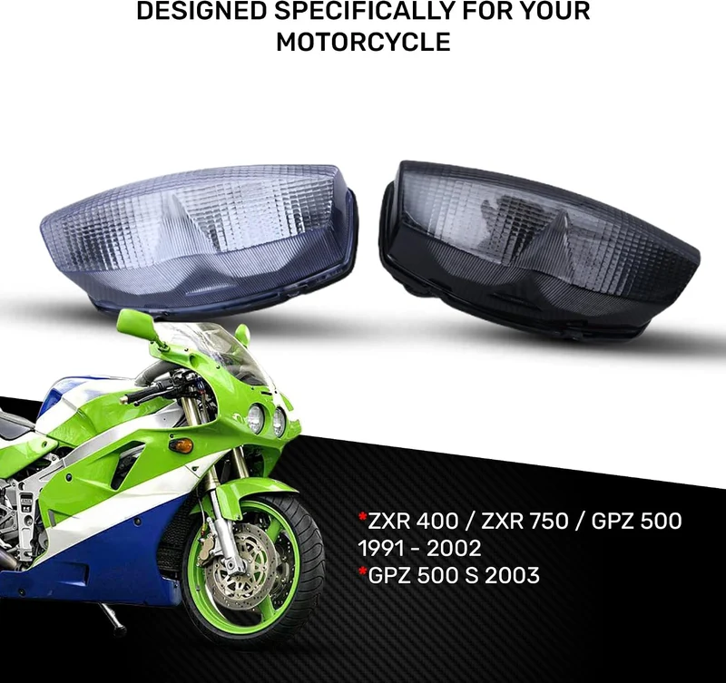 aVDB-moto LED Bremslicht/Rücklicht kompatibel mit KAWASAKI ZXR 400 ZX400 1991-1999 Plug & Play mit i