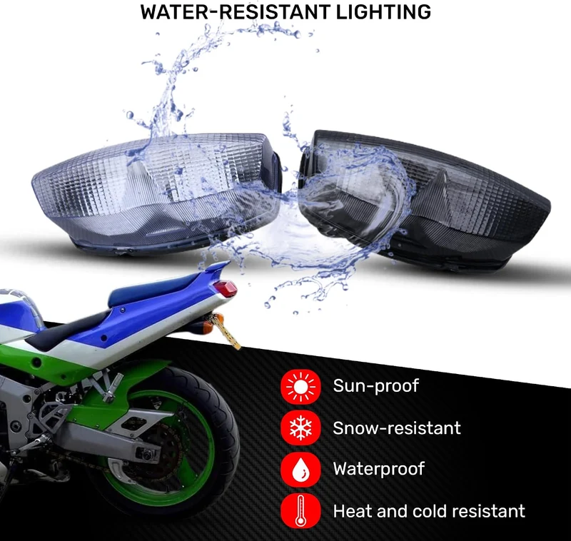 aVDB-moto LED Bremslicht/Rücklicht kompatibel mit KAWASAKI ZXR 400 ZX400 1991-1999 Plug & Play mit i