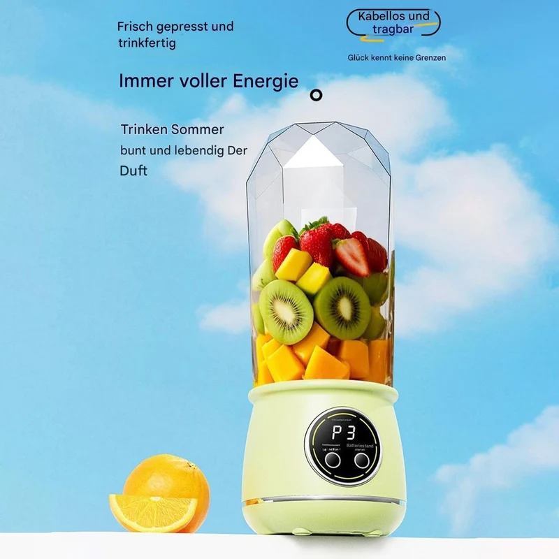 Kabelloser Und Tragbarer Mixer - 550 ml Persönlicher Tragbarer Kabelloser Mini Mixer,Mini Reise Ents