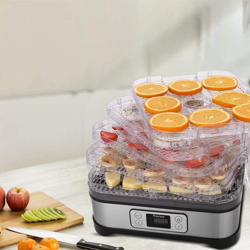 COOCHEER Dörrgerät für Lebensmittel mit 8 Ablagen, Dörrgerät für Gemüse, Obst, mit Timer und Tempera