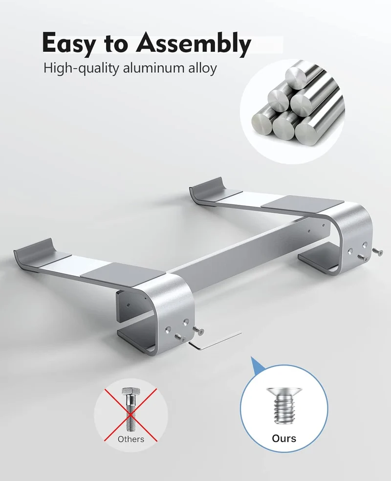 Soqool, Laptop-Ständer für den Schreibtisch, ergonomischer, belüfteter Notebook-Ständer aus Aluminiu