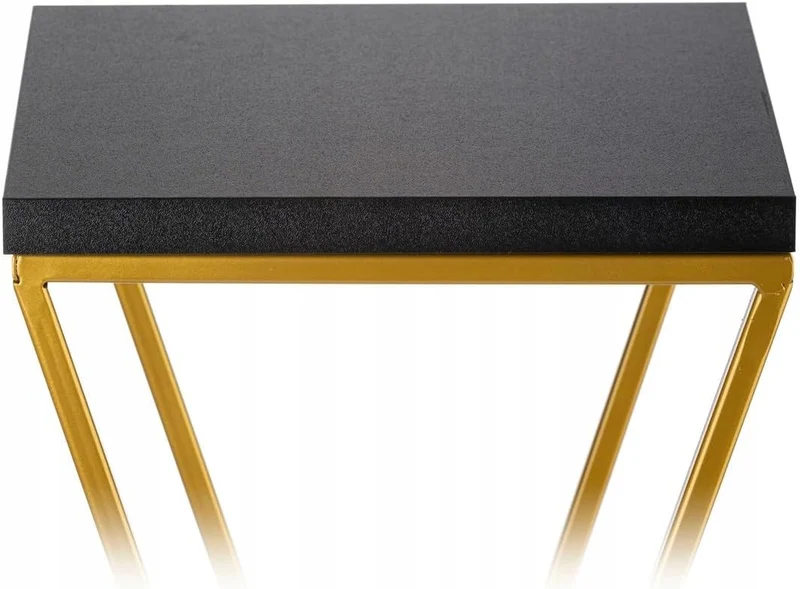 Pflanzenständer Metall 100 cm Hoch - Stabiler und Fester Blumenhocker mit Schwarz MDF-Platte auf Gol