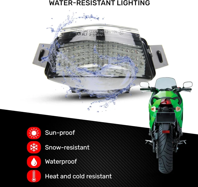 aVDB-moto LED-Bremslicht mit integrierten Blinker kompatibel mit Kawasaki ER6, N, F 2006/2008 (Getön