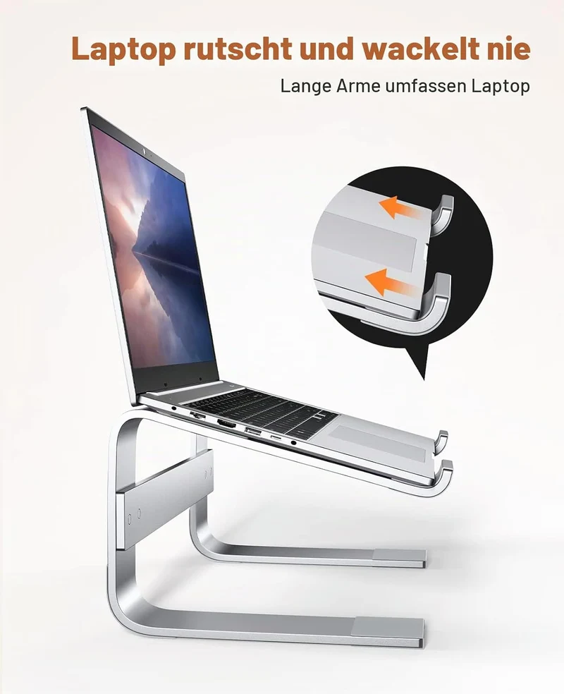 Soqool Laptop Ständer, Ergonomisch Laptop Halterung für 10-17 Zoll, Aluminium Laptop Stand für Schre