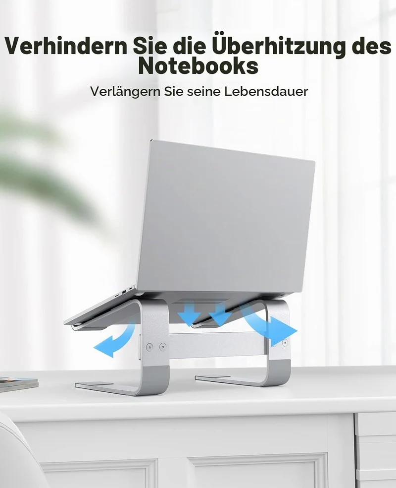 Soqool Laptop Ständer, Ergonomisch Laptop Halterung für 10-17 Zoll, Aluminium Laptop Stand für Schre