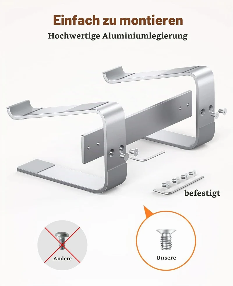 Soqool Laptop Ständer, Ergonomisch Laptop Halterung für 10-17 Zoll, Aluminium Laptop Stand für Schre