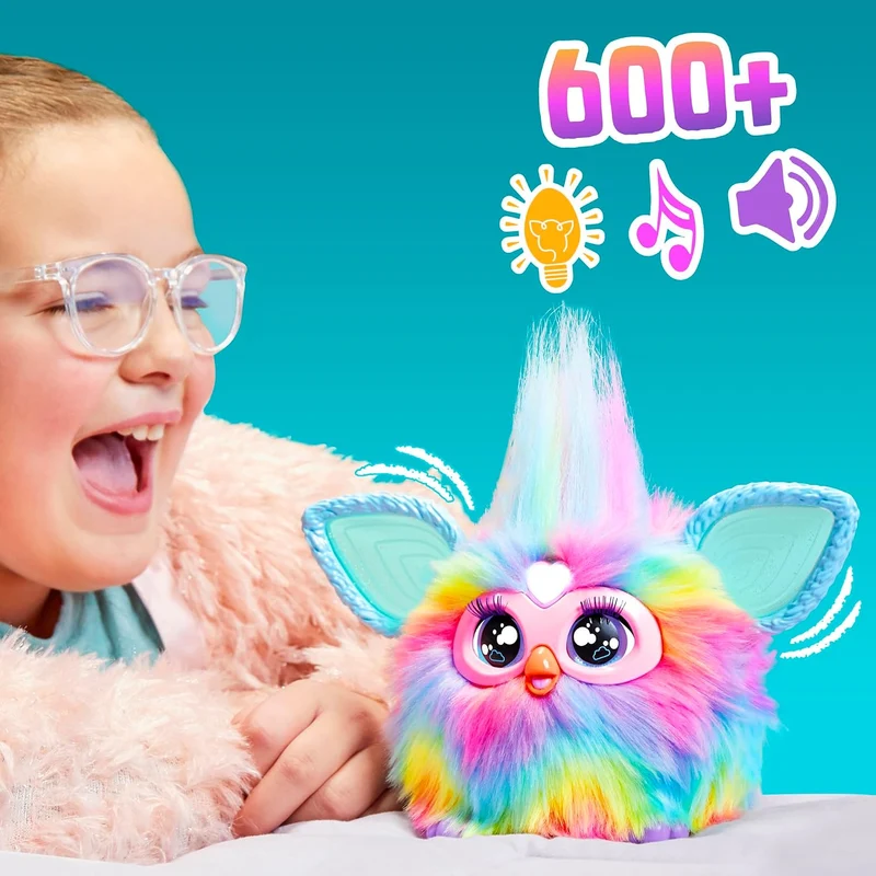 Furby Tie Dye, 15 Mode-Accessoires, interaktive Plüschtiere für 6-jährige Mädchen & Jungen & Up, Spr