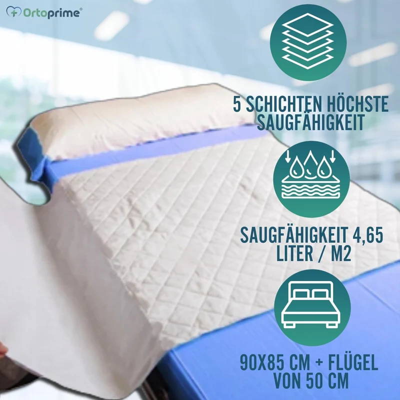 Wiederverwendbare waschbare Bettauflage Plus 4,65 Liter/m²