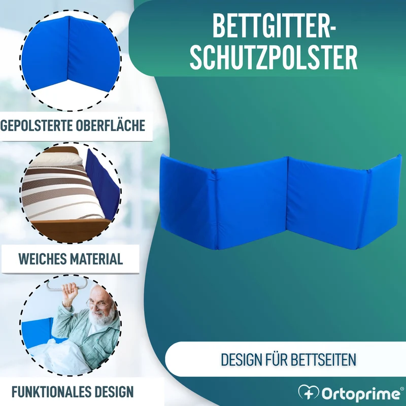 Gepolsterter Bettschutz gegen Stürze