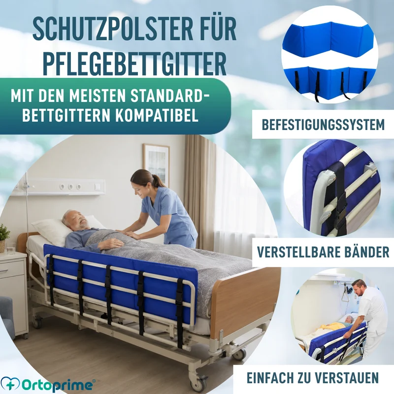 Gepolsterter Bettschutz gegen Stürze