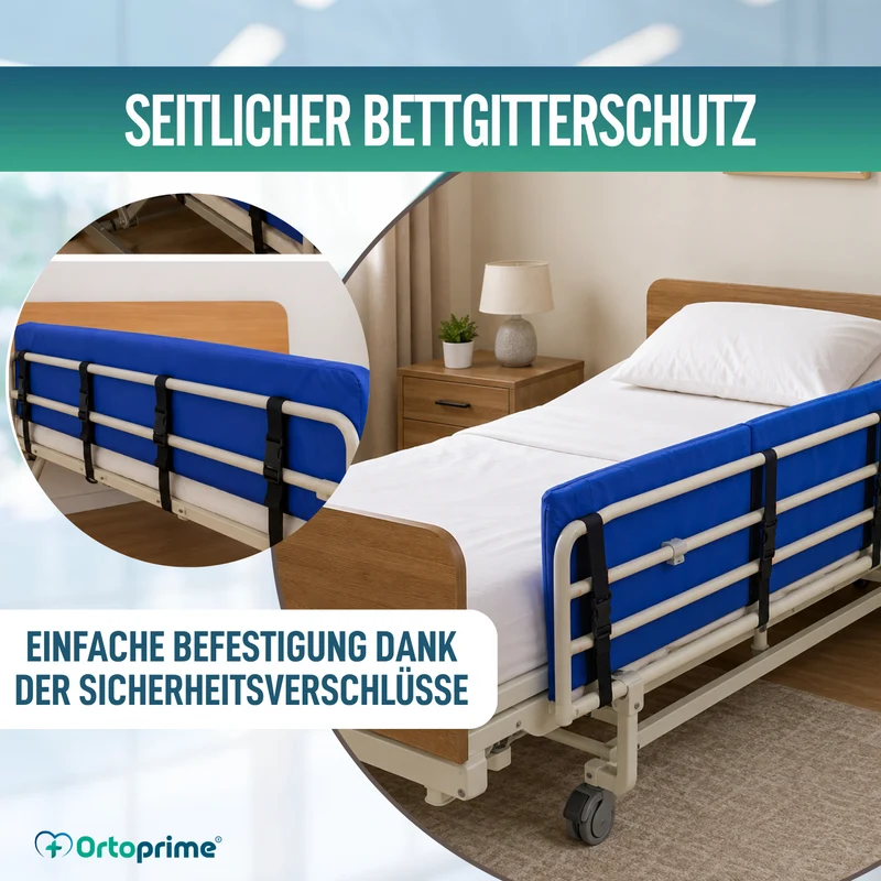 Gepolsterter Bettschutz gegen Stürze