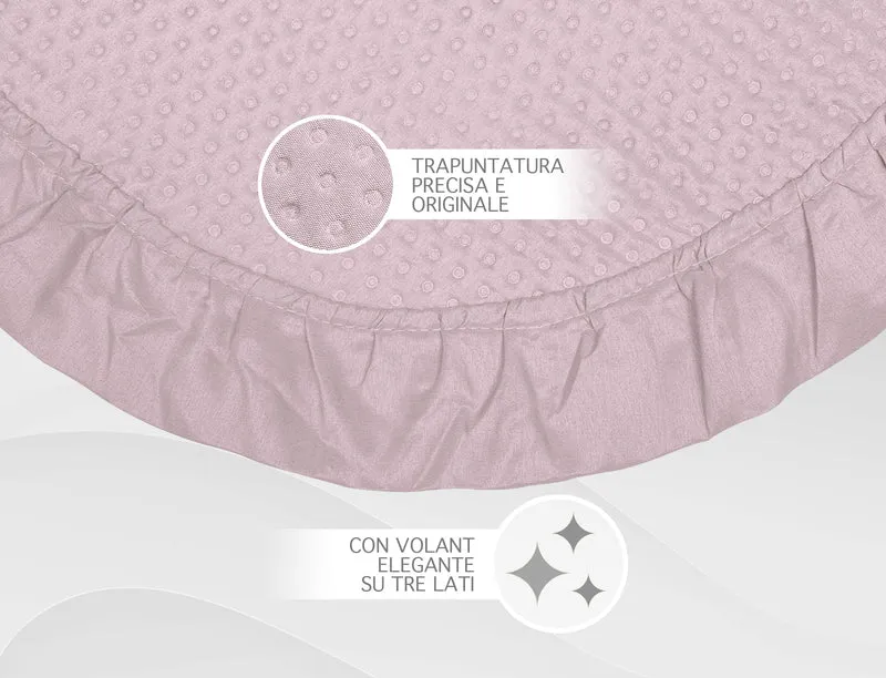 Copriletto Trapuntato Matrimoniale Tinta Unita con Volant e Balze Leggero Il Gruppone